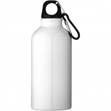 Logo trade corporate gifts picture of: Oregon 400 ml RCS certified recycled aluminium water bottle with carabiner
