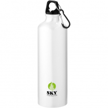Logo trade business gifts image of: Oregon 770 ml RCS certified recycled aluminium water bottle with carabiner