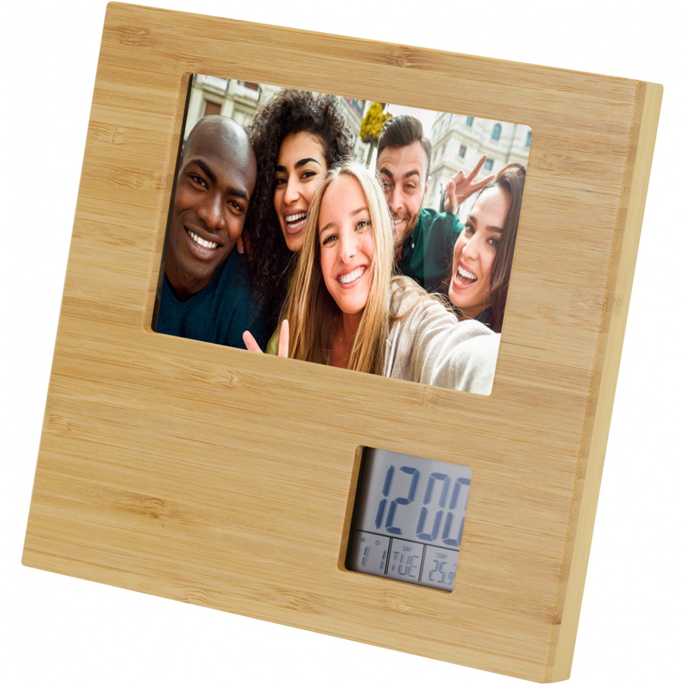 Logotrade promotional gift picture of: Sasa bamboo photo frame with thermometer