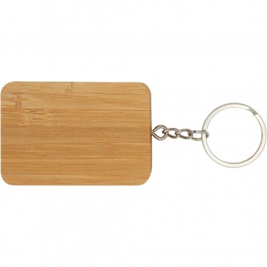 Logo trade corporate gifts picture of: Reel 6-in-1 retractable bamboo key ring charging cable