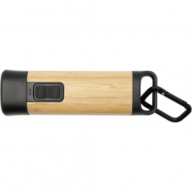 Logo trade advertising product photo of: Kuma bamboo/RCS recycled plastic torch with carabiner