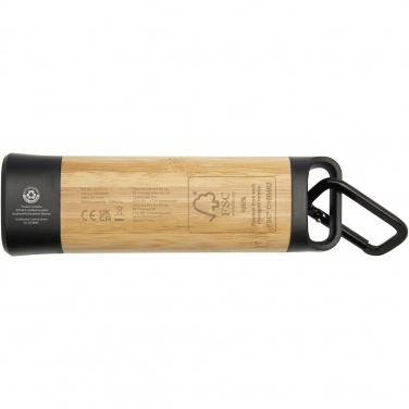 Logo trade advertising product photo of: Kuma bamboo/RCS recycled plastic torch with carabiner