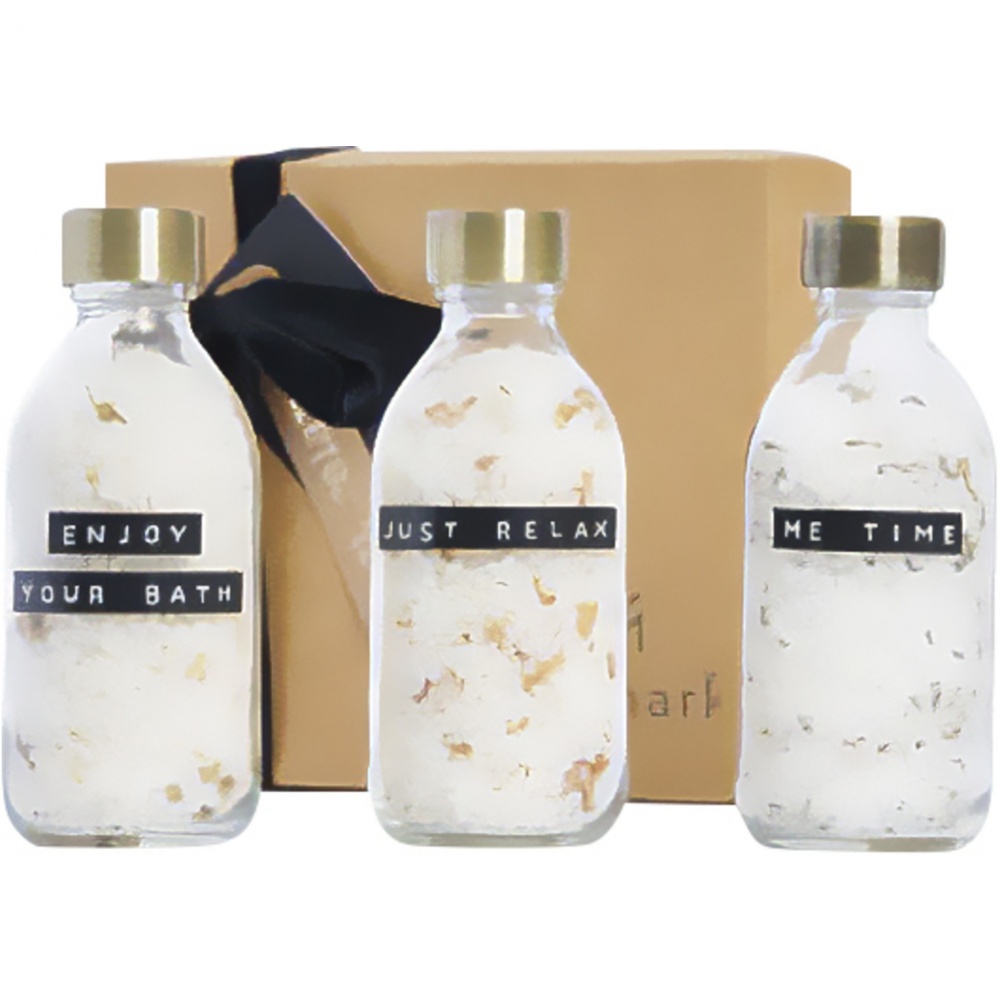 Logo trade promotional giveaways image of: Wellmark Just Relax 3-piece 200 ml bath salt gift set