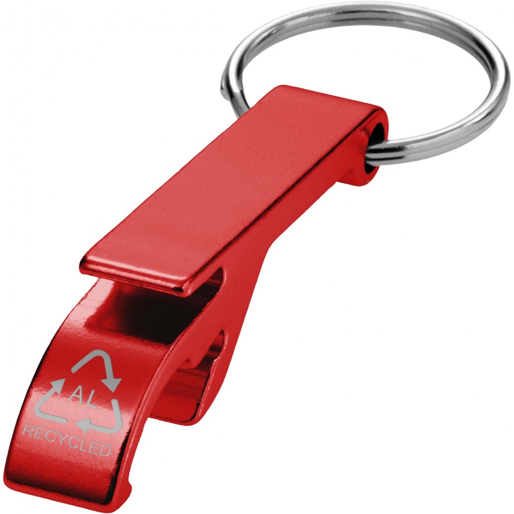 Logotrade promotional giveaway image of: Tao RCS recycled aluminium bottle and can opener with keychain 