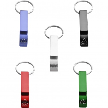 Logo trade promotional products picture of: Tao RCS recycled aluminium bottle and can opener with keychain 