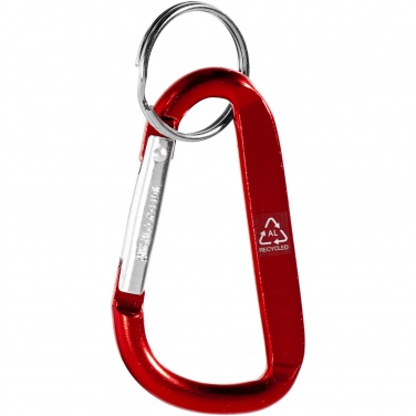 Logo trade corporate gift photo of: Timor RCS recycled aluminium carabiner keychain