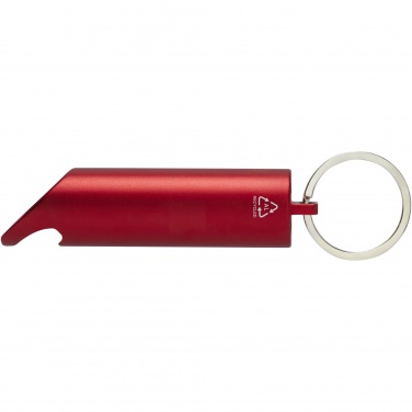 Logotrade promotional giveaways photo of: Flare RCS recycled aluminium IPX LED light and bottle opener with keychain
