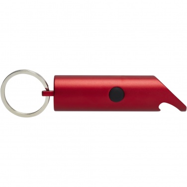 Logotrade promotional merchandise photo of: Flare RCS recycled aluminium IPX LED light and bottle opener with keychain