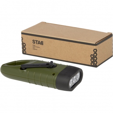 Logo trade promotional merchandise picture of: Helios recycled plastic solar dynamo flashlight with carabiner