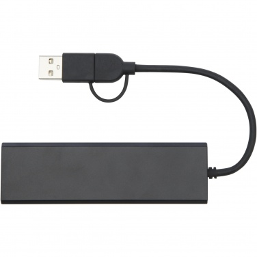 Logo trade corporate gifts picture of: Rise RCS recycled aluminium USB 2.0 hub