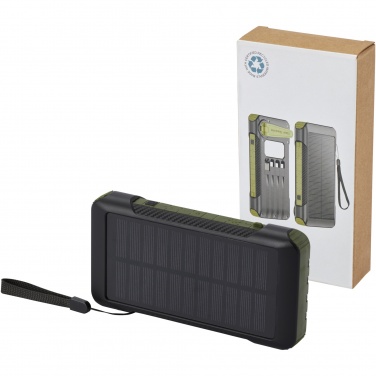 Logo trade promotional giveaways picture of: Soldy 10.000 mAh RCS recycled plastic solar dynamo power bank 