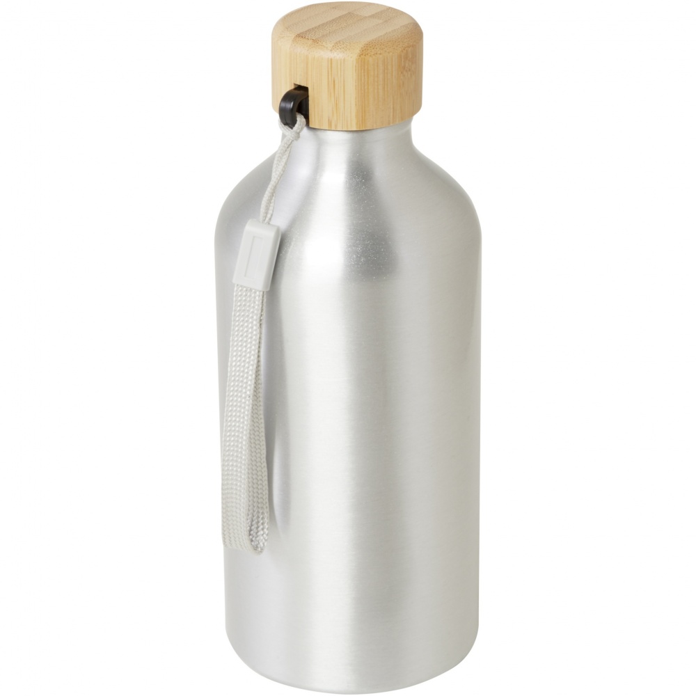 Logo trade promotional items image of: Malpeza 500 ml RCS certified recycled aluminium water bottle