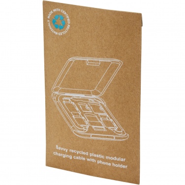 Logotrade promotional merchandise photo of: Savvy recycled plastic modular charging cable with phone holder