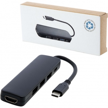 Logotrade business gift image of: Loop RCS recycled plastic multimedia adapter USB 2.0-3.0 with HDMI port