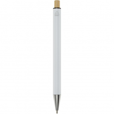 Logo trade promotional merchandise picture of: Cyrus recycled aluminium ballpoint pen (blue ink)