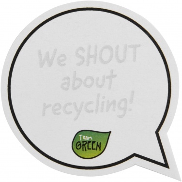 Logo trade promotional gift photo of: Sticky-Mate® speech bubble-shaped recycled sticky notes
