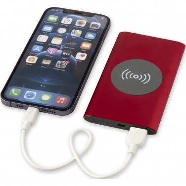 Logo trade corporate gift photo of: Juice 4000 mAh Type-C recycled aluminium wireless power bank 
