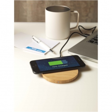 Logotrade promotional merchandise photo of: Essence 15W bamboo wireless charging pad