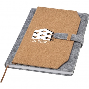 Logotrade promotional merchandise photo of: Viviana A5 recycled felt and cork notebook