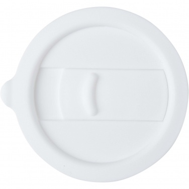 Logo trade promotional merchandise photo of: Java 330 ml ceramic tumbler with silicone wrap and plastic lid