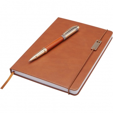 Logotrade corporate gift image of: Legato A5 notebook and rollerball pen set 