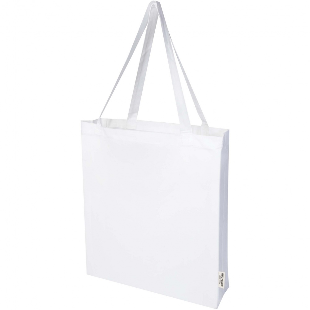 Logotrade promotional product picture of: Madras 140 g/m² GRS recycled cotton gusset tote bag