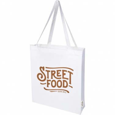 Logo trade promotional merchandise photo of: Madras 140 g/m² GRS recycled cotton gusset tote bag