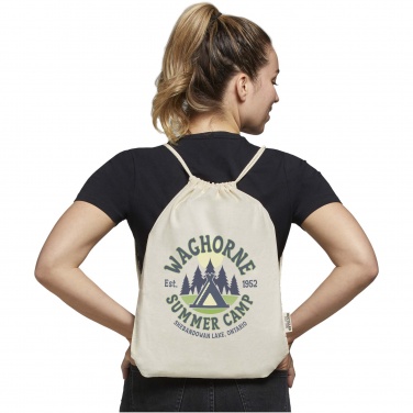 Logo trade advertising products picture of: Oregon 140 g/m² GRS recycled cotton drawstring bag
