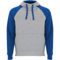 Badet unisex two-tone hoodie, Heather grey / Royal blue