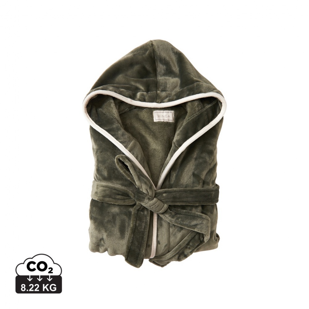 Logotrade promotional item image of: VINGA Louis luxury plush RPET robe size L-XL