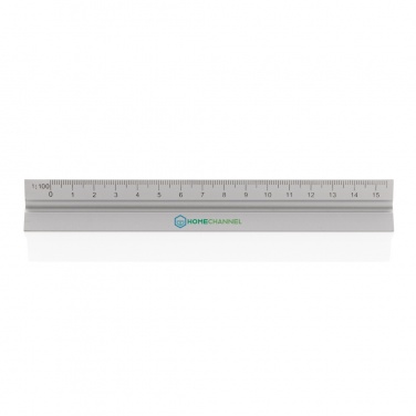 Logo trade promotional gift photo of: 15cm. Aluminum triangular ruler