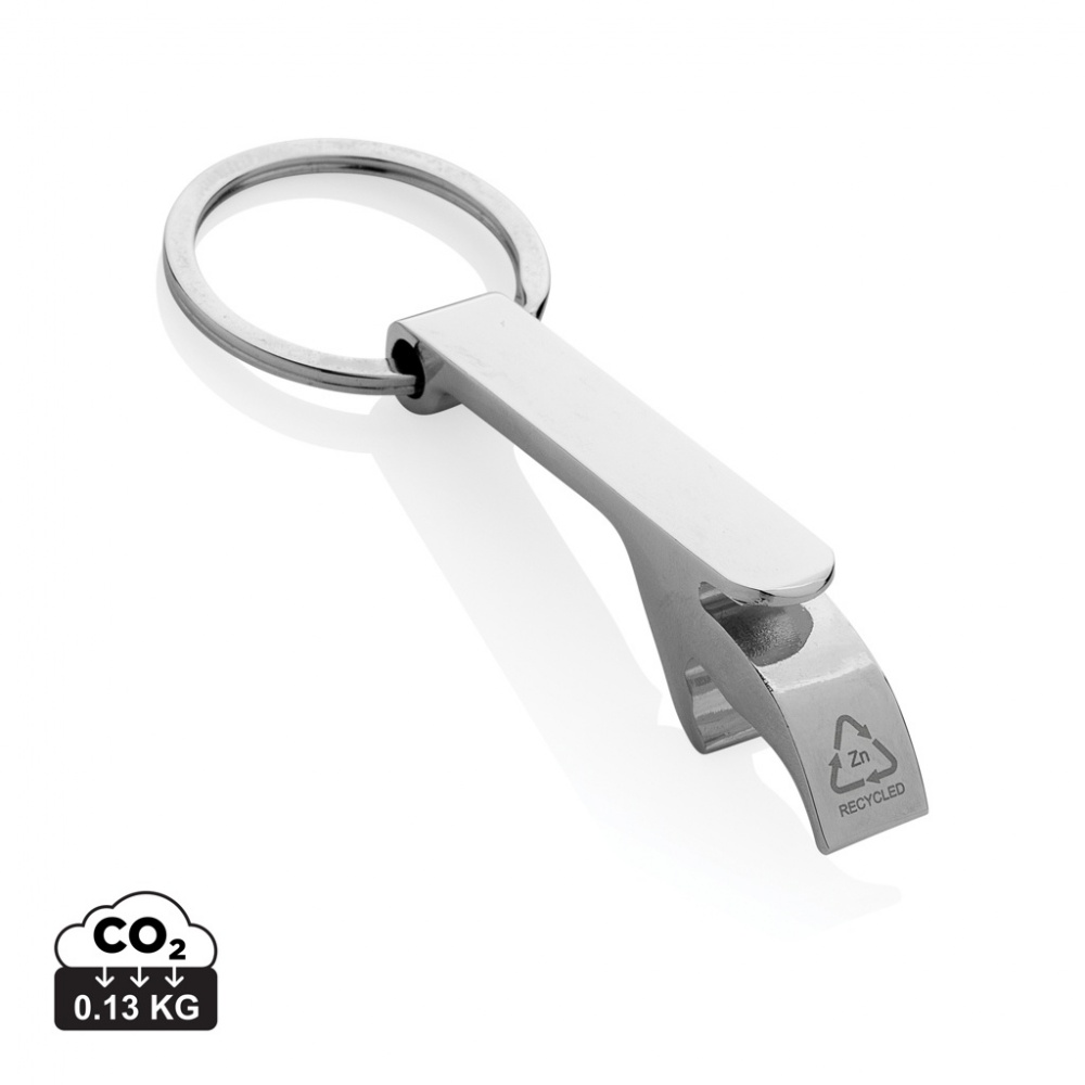 Logotrade promotional giveaway picture of: RCS recycled zinc alloy bottle opener keychain