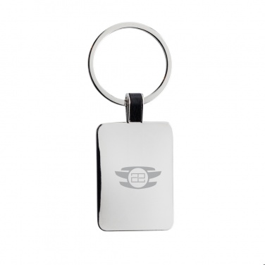 Logo trade corporate gifts picture of: RCS recycled zinc alloy rectangle keyring