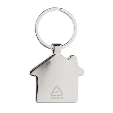 Logotrade promotional giveaway image of: RCS recycled zinc alloy house keychain with bamboo