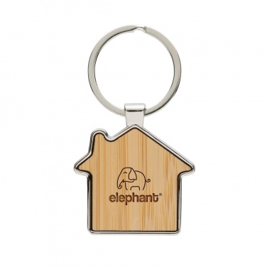 Logotrade advertising product image of: RCS recycled zinc alloy house keychain with bamboo