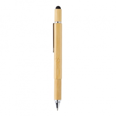 Logo trade promotional giveaways image of: Bamboo 5-in-1 toolpen