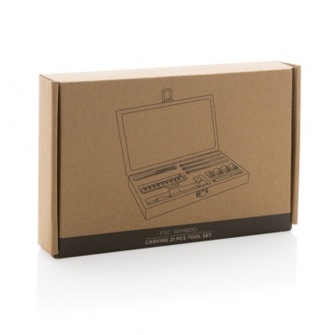 Logo trade promotional gifts image of: Carvine 21 pcs bamboo tool set