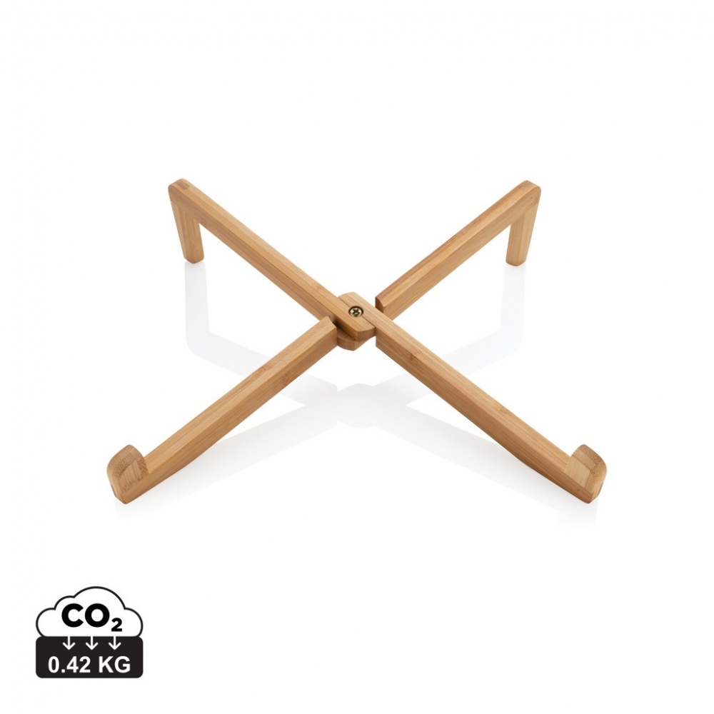 Logo trade promotional gifts picture of: Bamboo portable laptop stand