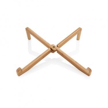 Logo trade business gift photo of: Bamboo portable laptop stand