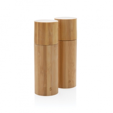 Logo trade corporate gifts picture of: Ukiyo bamboo salt and pepper mill set