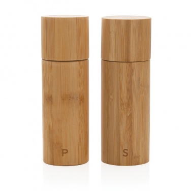 Logo trade promotional products image of: Ukiyo bamboo salt and pepper mill set
