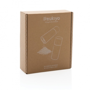 Logo trade promotional product photo of: Ukiyo bamboo salt and pepper mill set