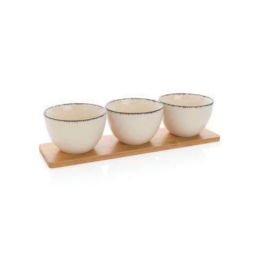 Logotrade promotional product image of: Ukiyo 3pc serving bowl set with bamboo tray