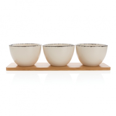 Logotrade promotional product picture of: Ukiyo 3pc serving bowl set with bamboo tray