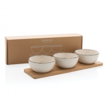Logotrade advertising product image of: Ukiyo 3pc serving bowl set with bamboo tray