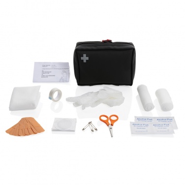 Logo trade promotional products image of: RCS recycled nubuck PU pouch  first aid set