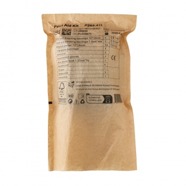 Logo trade promotional items image of: RCS recycled nubuck PU pouch  first aid set