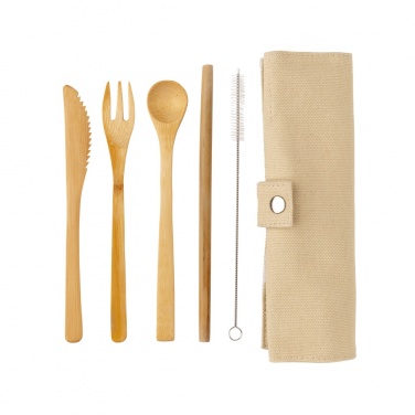 Logotrade promotional gift image of: Reusable bamboo travel cutlery set