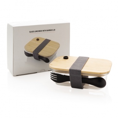 Logotrade promotional giveaway image of: Glass lunchbox with bamboo lid