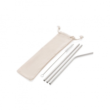 Logotrade promotional giveaway picture of: Reusable stainless steel 3 pcs straw set